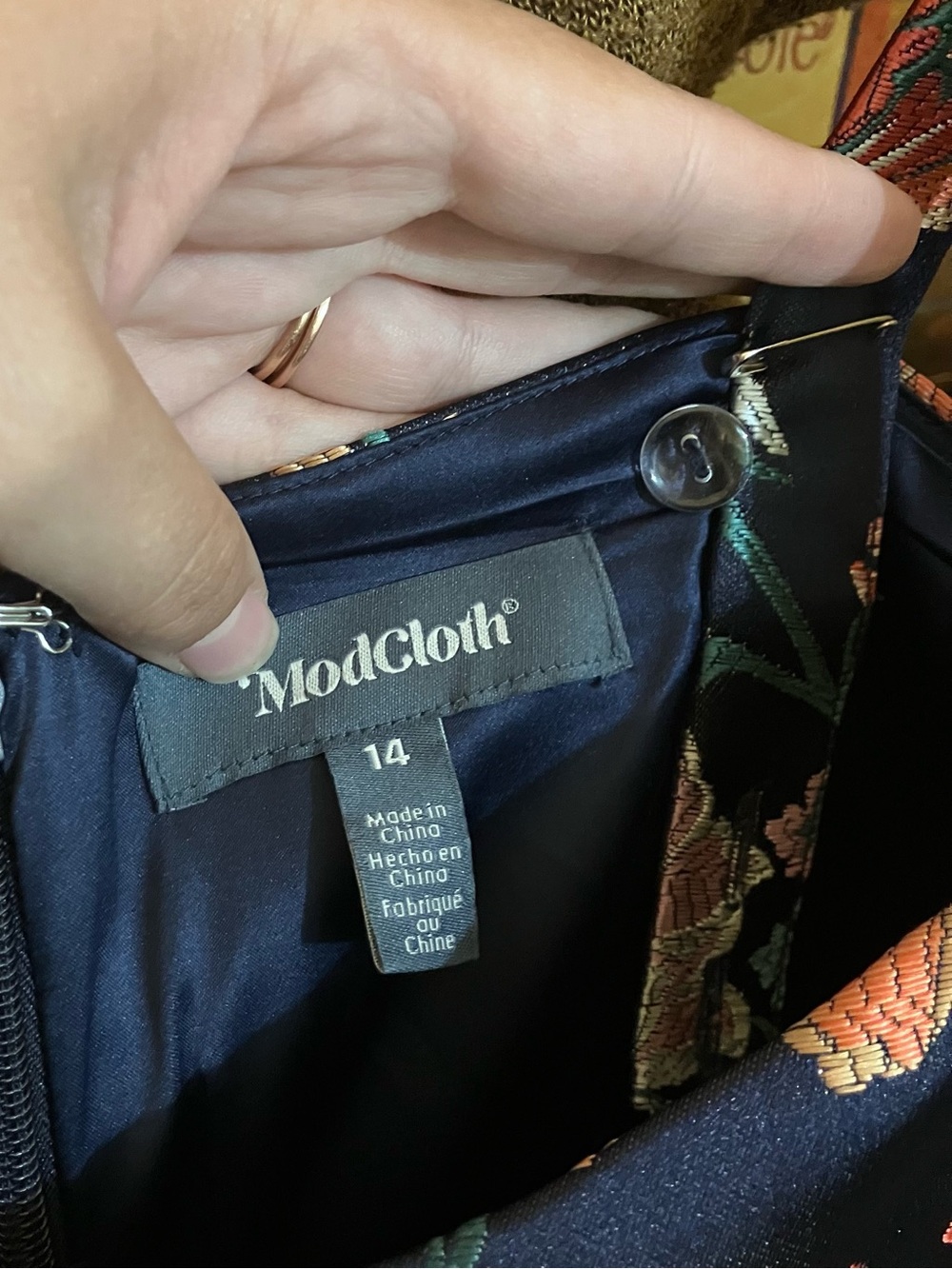 Modcloth Navy Floral Dress - Picture 4 of 5